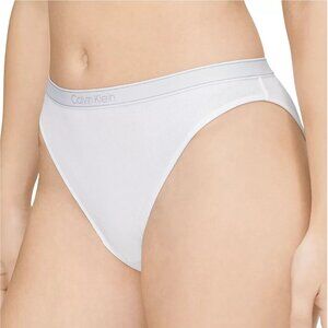 NWT - Calvin Klein Pure Ribbed High Leg Cheeky Bikini Panties - White - XL